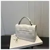 Bolso de mano transfronterizo, ligero, estilo coreano para mujer, nueva colección otoño 2025, patrón tejido, correa de cadena, bolso de hombro, bolso cruzado de moda