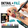 Pintura Corporal Tatuaje de Doble Punta, Pincel para Maquillaje Facial de Fiesta y Festival, Pluma de Graffiti DIY Impermeable de Secado Rápido para la Piel