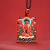 Cinzabro 2025 Ano Zodiacal Pintado Thangka Pingente Buda Zodiacal Ano da Serpente Samantabhadra Doze Signos Oito Divindades Guardiãs