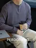 Camiseta Henley de Algodão Waffle Retrô com Botões e Gola Henley de Manga Longa para Homens, Top Casual para o Dia a Dia Primavera 2026