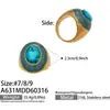 Anillo de Cristal con Esmalte de Moda Chic Piedra Anillo Ins Diseño Exagerado Joyería Acero Inoxidable Anillo de Moda Europeo