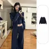 Conjunto otoñal de tres piezas para mujer Jimo: sudadera casual holgada de gran tamaño y pantalones