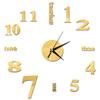 Reloj de pared con pegatinas de espejo digital chino e inglés, reloj de pared DIY, reloj de pared creativo, reloj simple, reloj acrílico