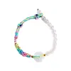Pulsera Trenzada de Cordón con Hebilla de Paz de Calcedonia Blanca y Vidrio Blanco al por Mayor, Pulsera Cultural Creativa para Mujer de Estilo Chino Nuevo, Fresca y de Moda