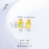 Accesorios DIY de oro de larga data rima de canción azul hielo cuatro colgantes ruyi amor loto con agujero mujeres