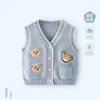 Colete para Bebê Outono Novo Estilo Moda Bebê Menino Colete Fashion Menino Cardigã Tricotado Colete para Meses Pequenos Outono