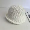 Sombrero de Cubo de Hilo Bouclé de Terciopelo de Visón Estilo Japonés para Mujer Otoño e Invierno Sombrero de Pescador Tejido de Moda para Dama Artística