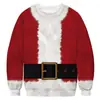 Sudadera de cuello redondo para hombre con estampado digital 3D de Navidad y Halloween europea y americana, camiseta básica casual de manga larga para mujer
