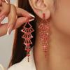 Aretes Ovalados Elegantes Populares de Xiaohongshu para Mujer, Aretes de Pedrería, Aretes Pequeños Exquisitos y Versátiles, Aretes de Novia