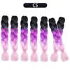 Perucas de Dreadlock de Fibra Sintética para Comércio Exterior Atacadista, Extensões de Cabelo Longo Tingidas em Degradê para Mulheres, Cabelo Trançado, Tranças Africanas Grossas