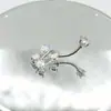 Anillo para ombligo de venta caliente transfronterizo en forma de S con circonita, clavo para ombligo de acero inoxidable, joyería para perforación corporal, venta al por mayor