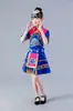 3 de março crianças Zhuang Dulong Dongxiang Buyi Bai Tujia traje de performance Manchu Marrom