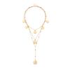Collar Colgante Redondo Dorado Vintage para Mujer, Cadena para Clavícula Multicapa Retro de Alta Gama, Cadena de Cuello Simple y Elegante