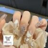 Celebridade da Internet Arte de Unhas Decorações de Borboleta Douradas e Prateadas Brilho Super Leve Luxo Laço de Diamante Acessórios Versáteis para Unhas Atacado Strass de Cristal