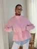 Moda transfronteriza europea y americana, chaqueta casual de color liso estilo Harajuku con cuello alto para mujer, con cintura de cordón y diseño de bolsillo, al por mayor
