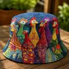 Colección de sitios web independientes transfronterizos nuevos de 2026: Sombrero de pescador y sombrero para el sol versátiles de arcoíris con estampado digital 3D y bordado acolchado, aptos para hombres y mujeres