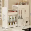 Rack de Condimentos Estreito Estilo Transfronteiriço para Cozinha Bancada Extensível Multicamadas à Prova de Poeira Armazenamento Porta Condimentos de Óleo Sal Molho Vinagre