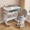 Mesa de Estudo Infantil, Escrivaninha para Casa, Mesa de Escrita Ajustável, Mesa para Lição de Casa de Aluno do Ensino Fundamental, Conjunto de Mesa e Cadeira Escolar para Apartamentos Pequenos