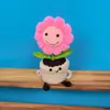 Plantas en maceta florales tejidas a mano, flores artificiales de lana terminadas, girasoles tejidos a mano, ramos tejidos, tridimensionales y permanentes