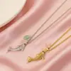 Lele Jewelry Collar de Delfín Pequeño con Piedra Natural Diseño Simple y Lindo Estilo Coreano Cadena de Clavícula de Moda Versátil Linda para Mujeres