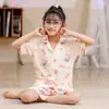 Pijama Nuevo para Niñas 2025 Verano Delgado Manga Corta Niños Niñitas Verano Bebé Conjunto Ropa para Casa Exterior