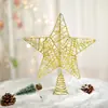 Arte de Hierro Navideño Adhesivo Estrella para la Punta del Árbol Decoración de Árbol de Navidad Adorno Colgante Estrella de Cinco Puntas Tridimensional Decoración Estrella Decoración de la Punta del Árbol