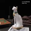 Estatueta Criativa de Gato Egípcio Exótico Artesanato de Resina, Suportes de Livro Decorativos Práticos, Castiçais, Presentes Decorativos Suaves