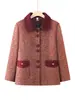 Nuevas chaquetas de otoño e invierno para mujeres de mediana edad y mayores, tops holgados y elegantes para madres, ropa de otoño para personas mayores, abrigo estilo Chanel para abuela