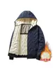 Chaqueta casual con capucha de algodón con forro polar de grafeno para exportación transfronteriza, abrigo de algodón grueso cálido de invierno para hombre, estilo moderno
