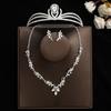 Conjunto de três peças para noiva: coroa, colar e brincos. Acessórios de cabelo para casamento. Acessórios de casamento. Coroa estilo coreano.