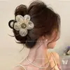 Pinza para el Cabello de Flor de Malla para Cabello Fino, Pasador para el Cabello de Mujer para la Parte Posterior de la Cabeza, Nuevo Clip de Tiburón de Gama Alta para Peinado 2026, Accesorio para el Cabello