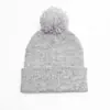 Chapéus de Lã Infantis, Chapéus com Pompom de Cor Sólida, Chapéus de Tricô Infantis, Chapéus de Tricô para Outono e Inverno para Crianças de 3 a 8 Anos, Prontos em Estoque