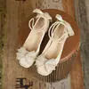 Sapatos Mary Jane Retro com Salto Grosso para Mulheres 2026 Nova Coleção Primavera e Outono com Laço Estilo Versátil para Combinar com Vestidos Sapatos para Madrinhas