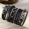 Estilo Punk Caliente Vintage Tejido a Mano Moda Apilado Viento Remache Calavera Aleación Traje de 5 Piezas Set