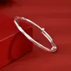 Pulseira de Juntas de Bambu em Prata Pura 9999, Estilo Novo, Subindo Constantemente, Pulseira Push-Pull de Prata Pura, Presente para Aniversário de Namorada ou Amante
