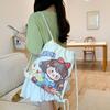 Mochila de dibujos animados original linda bolsa de lona con cordón para mujer 2025 nueva mochila de viaje de gran capacidad al por mayor