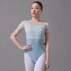 Verão adulto renda costura manga curta ballet peça única roupas de dança yoga body roupas de dança feminina prática atacado