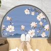Tapete semicircular de estilo chino para puerta, para el hogar, dormitorio, entrada, alfombra para puerta de baño, tapete absorbente para piso, tapete antideslizante para puerta