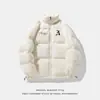 Chaqueta de Algodón con Cuello Alto y Estampado de Letras Góticas Personalizado para Hombre, Chaqueta de Invierno Cálida Tipo Puffer con Dobladillo Ajustable