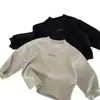 Camada base infantil MaiBao com forro de fleece, novidade de inverno 2026 estilo coreano, suéter simples de gola alta parcial cor sólida para meninos, moderno