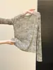 Nueva moda estilo coreano delgada tie-dye corte slim ligera manga larga camiseta para mujer versátil protección solar cubierta A13098