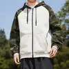Sudadera para Hombre 2025 Otoño e Invierno Nuevo Color Combinado con Capucha Estilo Retro Americano Tendencia Camuflaje Sudadera para Hombre Venta al por Mayor
