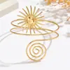 Pulseira Aberta Multicamadas de Fio de Sol de Metal Europeia e Americana Estilo Cool Exagerado Nicho Anel de Braço Joia de Mão Nova da Moda para Mulheres