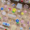 Lindas Flores de Dibujos Animados Nuevas Pegatinas de Uñas con Relieve Fresa Estéreo Conejo DIY Decoración de Graffiti Infantil para Uñas