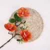 3 Flores Artificiais de Magnólia de Chá para Decoração de Café, Flores de Seda para Cenários Populares de Fotos, Flores Artificiais para Arranjo de Mesa de Jantar em Casa