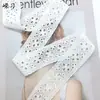 Renda de Algodão Perfurada Branca de 4cm Moda Decoração de Costura para Roupas Femininas Renda de Barra de Algodão Bilateral Acessórios
