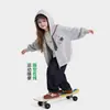 Moda de Primavera Ropa para Niñas Tops Elegantes Nuevo Estilo de Primavera Estilo Academia Infantil Sudadera con Capucha y Estampado de Corbata Falsa Chaqueta