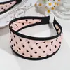 Diadema Dulce Estilo Coreano para Principios de Primavera con Lunares y Bordes Anchos, Diadema Estilo Retro Femenino para Salir, Accesorio para el Cabello para Mujeres