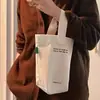 Nuevo juego de tazas de lona para té con leche estilo Ins, Personalizado con logo, Bolso de mano para caminar, Bolso casual, Bolsa simple para vino, Billetera