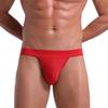 Ropa interior masculina de doble anilla, sexy, de talle alto, elástica, suave, transpirable, con forma de U convexa, bolsa grande, color sólido, código europeo, venta al por mayor
